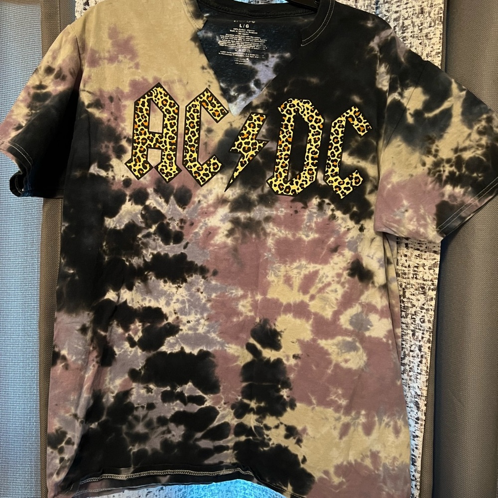 AC/DC Kids Tie-Dye T-Shirt - Black and Brown